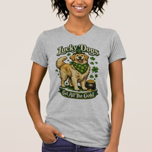 T-shirts de la Saint-Patrick pour chiens chanceux (Devant)