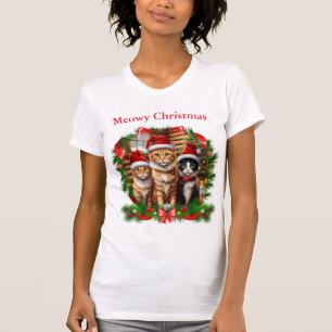 T-shirts de Noël Chats Animaux Mignons