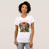 T-shirts de Noël Chats Animaux Mignons (Devant entier)