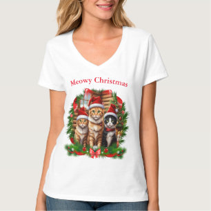 T-shirts de Noël de mignons chats