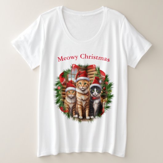 T-shirts de Noël des chats (Design devant)