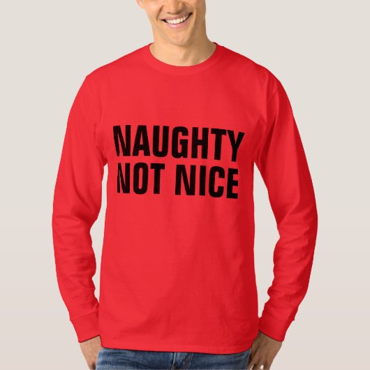 T-Shirts de Noël drôles NAUGHTY NOT NICE (Devant)