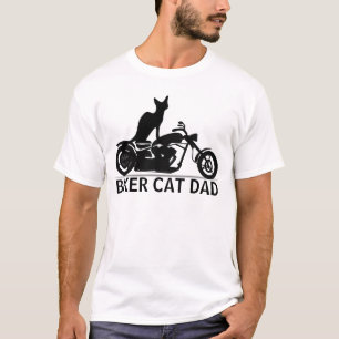 T-shirts de papa de chat de motard, moto