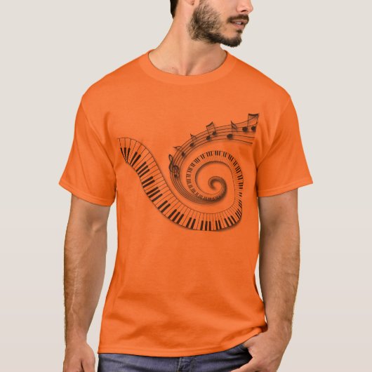 T-shirts de piano et de notes musicales (Devant)