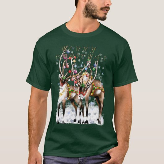 T-shirts de renne de Joyeux Noël (Devant)