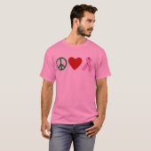 T-shirts de ruban de rose d'amour de paix, tasses (Devant entier)