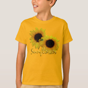 T-shirts de tournesol pour enfants Chemises de tou