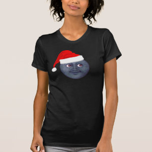 T-shirts d'Emoji de lune de Noël