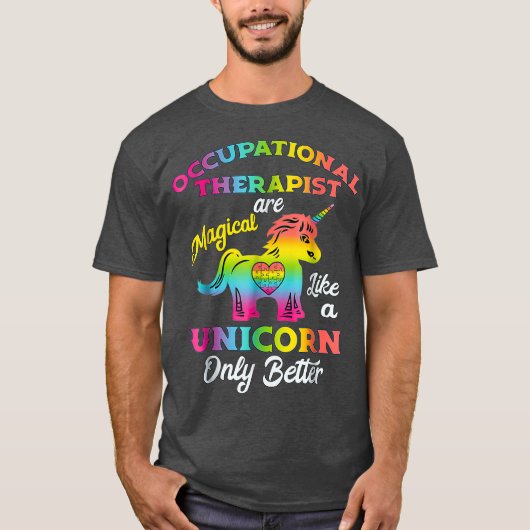 T-shirts d'ergothérapie Unicorn OT Cadeaux (Devant)
