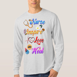 T-shirts d'infirmière Inspirer Amour Guérir Med Th