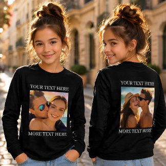 T-shirts double face, photo et texte personnalisés