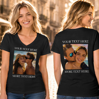 T-shirts double face, photo et texte personnalisés