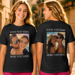 T-shirts double face, photo et texte personnalisés