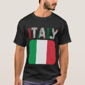 T-shirts drapeaux italiens, dessins colorés (Devant)