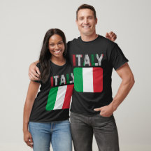 T-shirts drapeaux italiens, dessins colorés