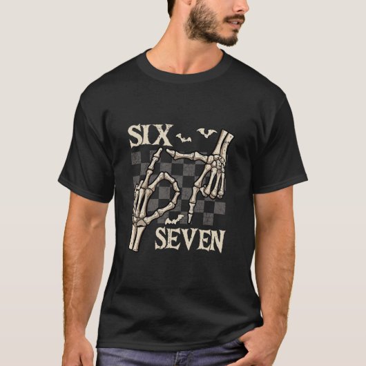 T-shirts drôles 67 Meme Squelette Main 6 7 Hallowe (Devant)