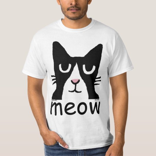T-shirts drôles de chat, panda Kitty, MEOW (Devant)