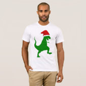 T-shirts DRÔLES DE DINOSAUR DE NOËL (Devant entier)