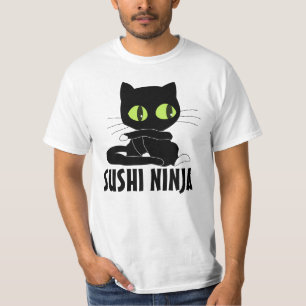 T-shirts drôles SUSHI NINJA CAT