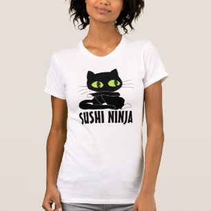 T-shirts drôles SUSHI NINJA CAT