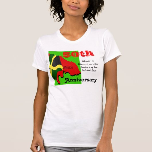 T-shirts du 50ème anniversaire de la Jamaïque (Devant)