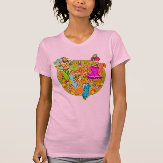 T-shirts d'usage de danse de chats de danse du (Devant)
