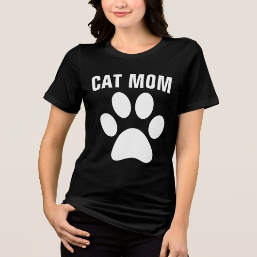 T-shirts EMPREINTES DE PATTES CAT MOM (Recto)