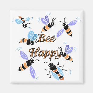 T - shirts en cadeaus van bijen, Happy Cute Bumble Magneet