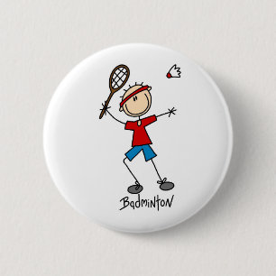 T-shirts en cadeaus voor badmintonspelers ronde button 5,7 cm