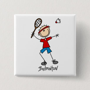 T-shirts en cadeaus voor badmintonspelers vierkante button 5,1 cm