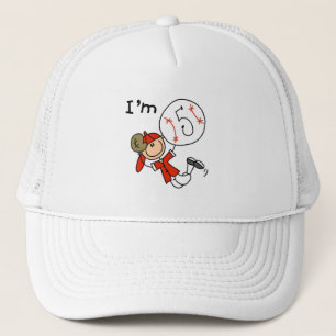 T-shirts en cadeaus voor jongens honkbal Ik ben 5 Trucker Pet