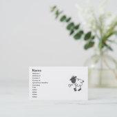 T-shirts en schenkingen op de kruk visitekaartje (Staand voorkant)