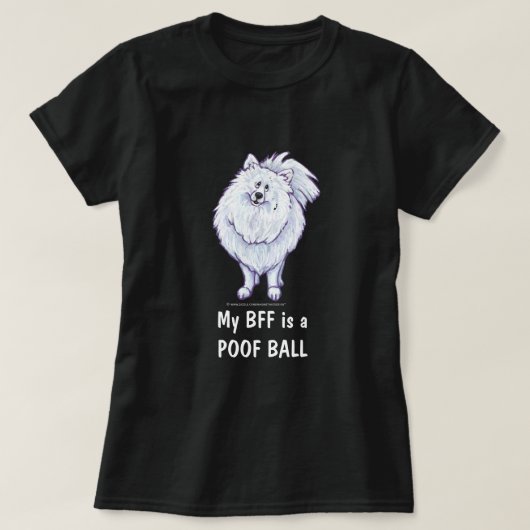 T-shirts en tofball BFF de Poméranie Blanche (Design devant)