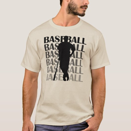 T-shirts et cadeau noirs de joueur de baseball de (Devant)