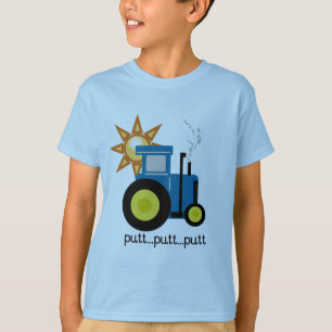 T-shirts et cadeaux bleus de tracteur de putt de