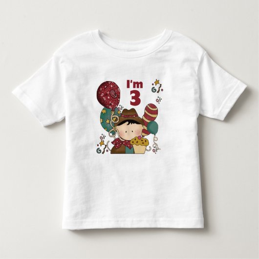 T-shirts et cadeaux Cowboy 3e anniversaire (Devant)