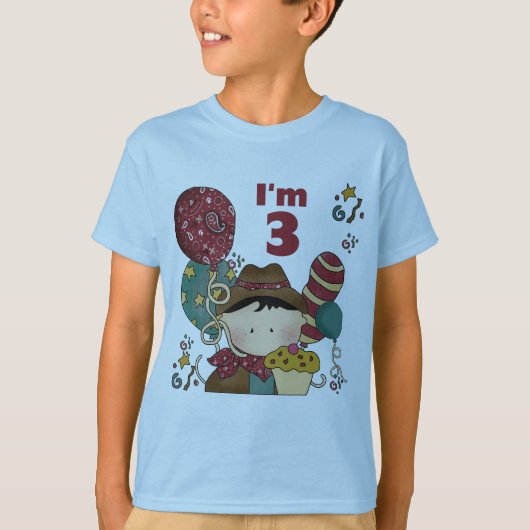 T-shirts et cadeaux Cowboy 3e anniversaire (Devant)
