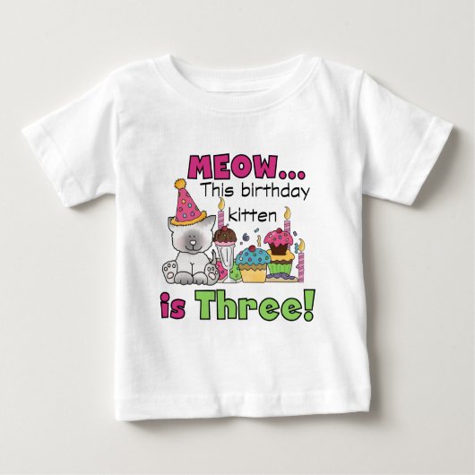 T-shirts et cadeaux d'anniversaire de la 3e Kitten (Devant)