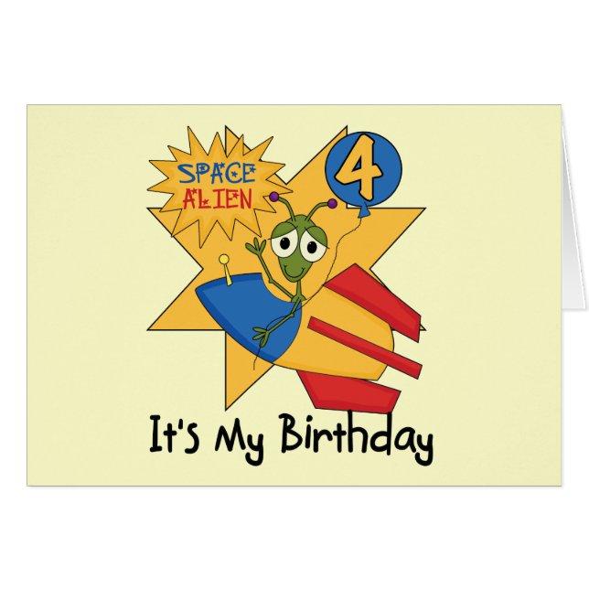 T-shirts et cadeaux de 4e anniversaire de l'Alien  (Devant horizontal)
