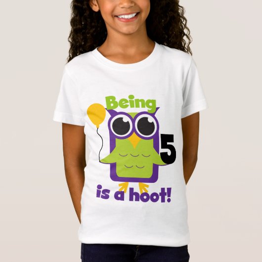 T-shirts et cadeaux de 5 ans de Hoot Owl (Devant)