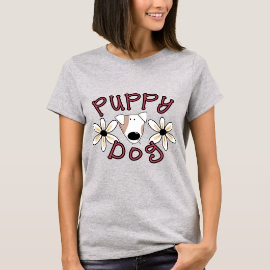 T-shirts et cadeaux de chiot de fleurs (Devant)