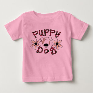 T-shirts et cadeaux de chiot de fleurs