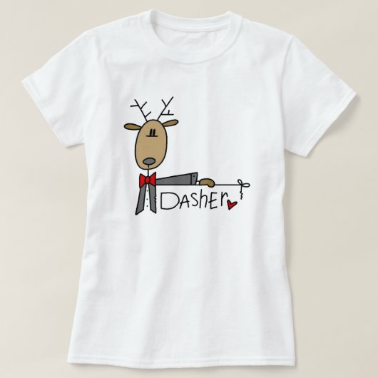 T-shirts et cadeaux de Noël de renne de Dasher (Design devant)