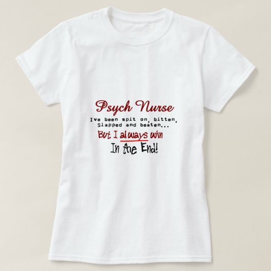 T-shirts et cadeaux drôles d'infirmière de Psych (Design devant)