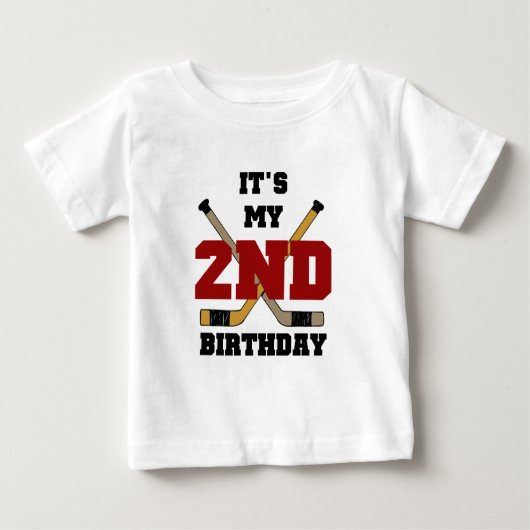 T-shirts et cadeaux du 2e anniversaire de hockey (Devant)