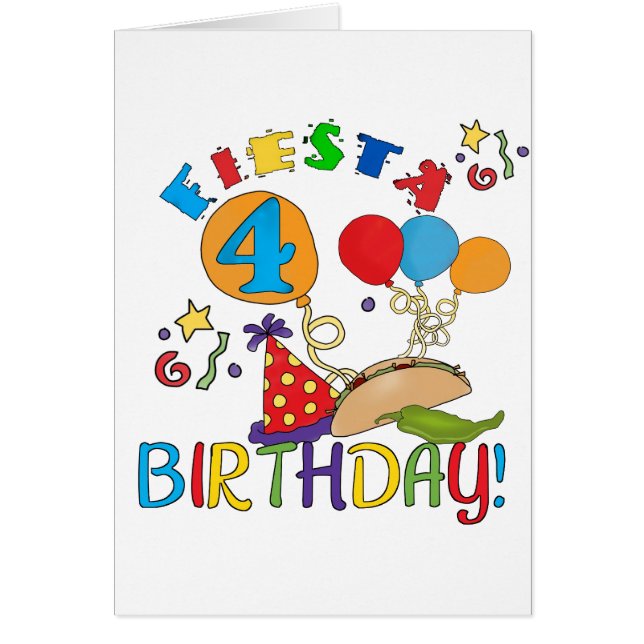 T-shirts et cadeaux Fiesta 4th Birthday (Devant)