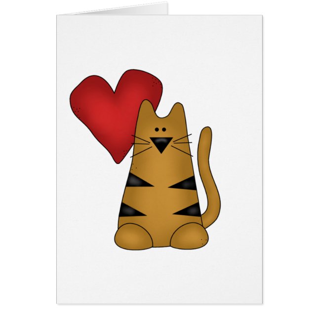 T-shirts et cadeaux Heart and Striped Cat (Devant)