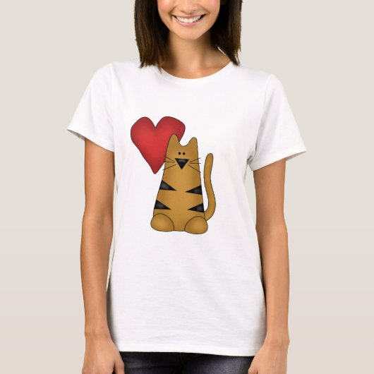 T-shirts et cadeaux Heart and Striped Cat (Devant)