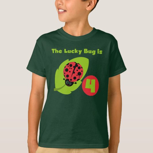 T-shirts et cadeaux Lucky Bug 4th Birthday (Devant)