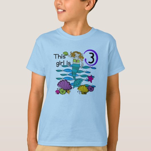 T-shirts et cadeaux Mermaid 3e anniversaire (Devant)